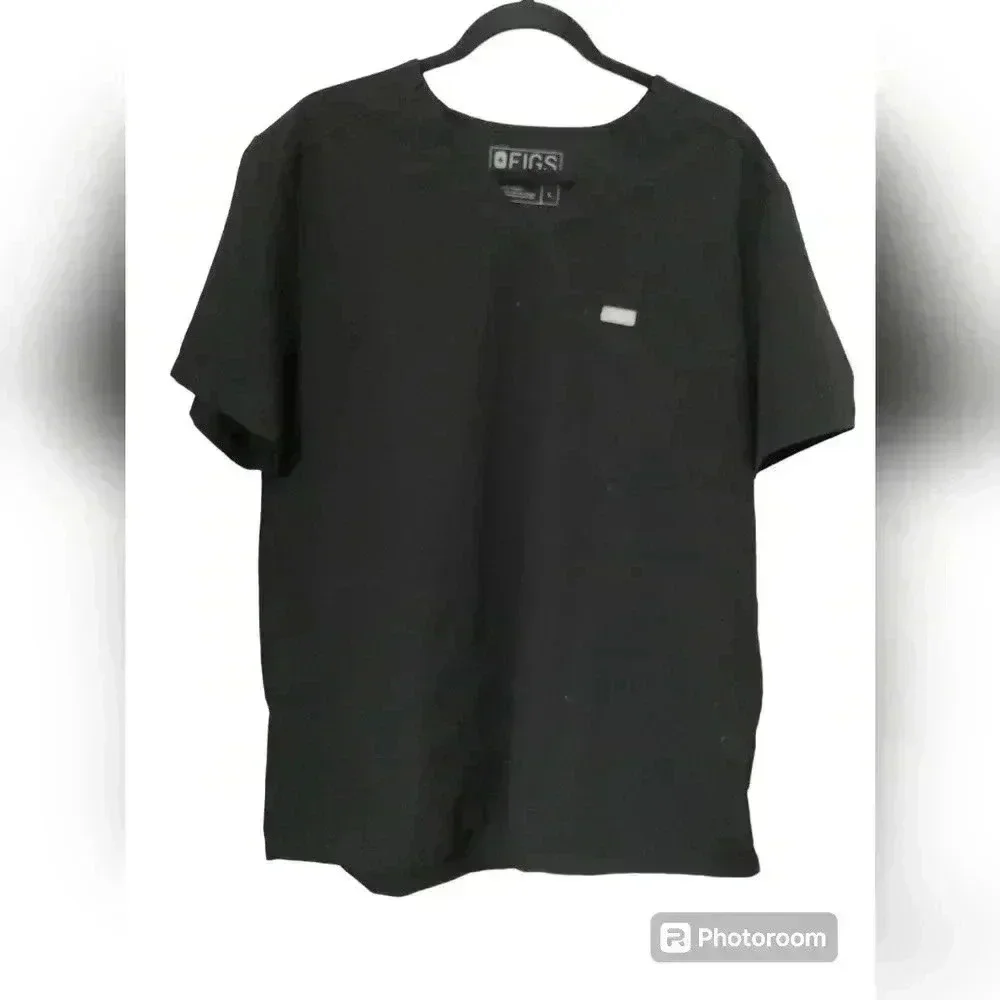 Figs men's black scrub set (large top/medium bottoms)